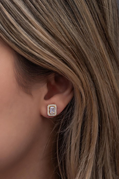 Heliophilia Silver Pendientes de Plata de Ley 925 con Circon y Baño de Oro Heliophilia Silver Pendientes de Plata de Ley 925 con Circon y Baño de Oro